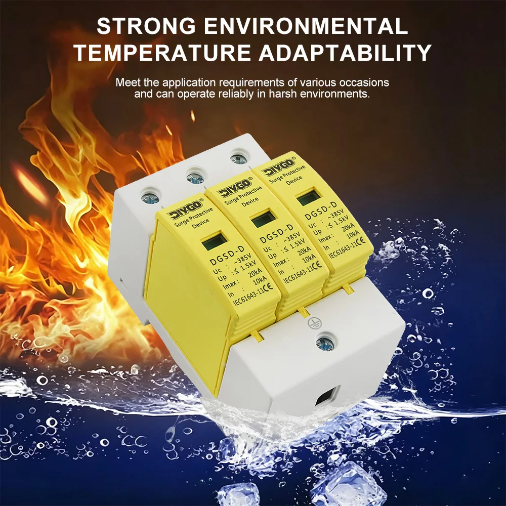 DIY GO AC Surge Protector SPD Lightning Arrester DIN Rail Modular Surge Protective Device Voltage Protector for Home Industrial
