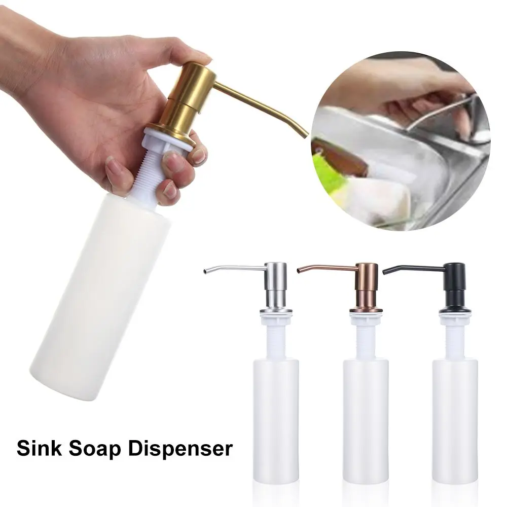 Countertop Stainless Steel Detergent Sink Soap Dispenser Bathroom Accessories Kitchen Supplies Lotion Storage Bottle