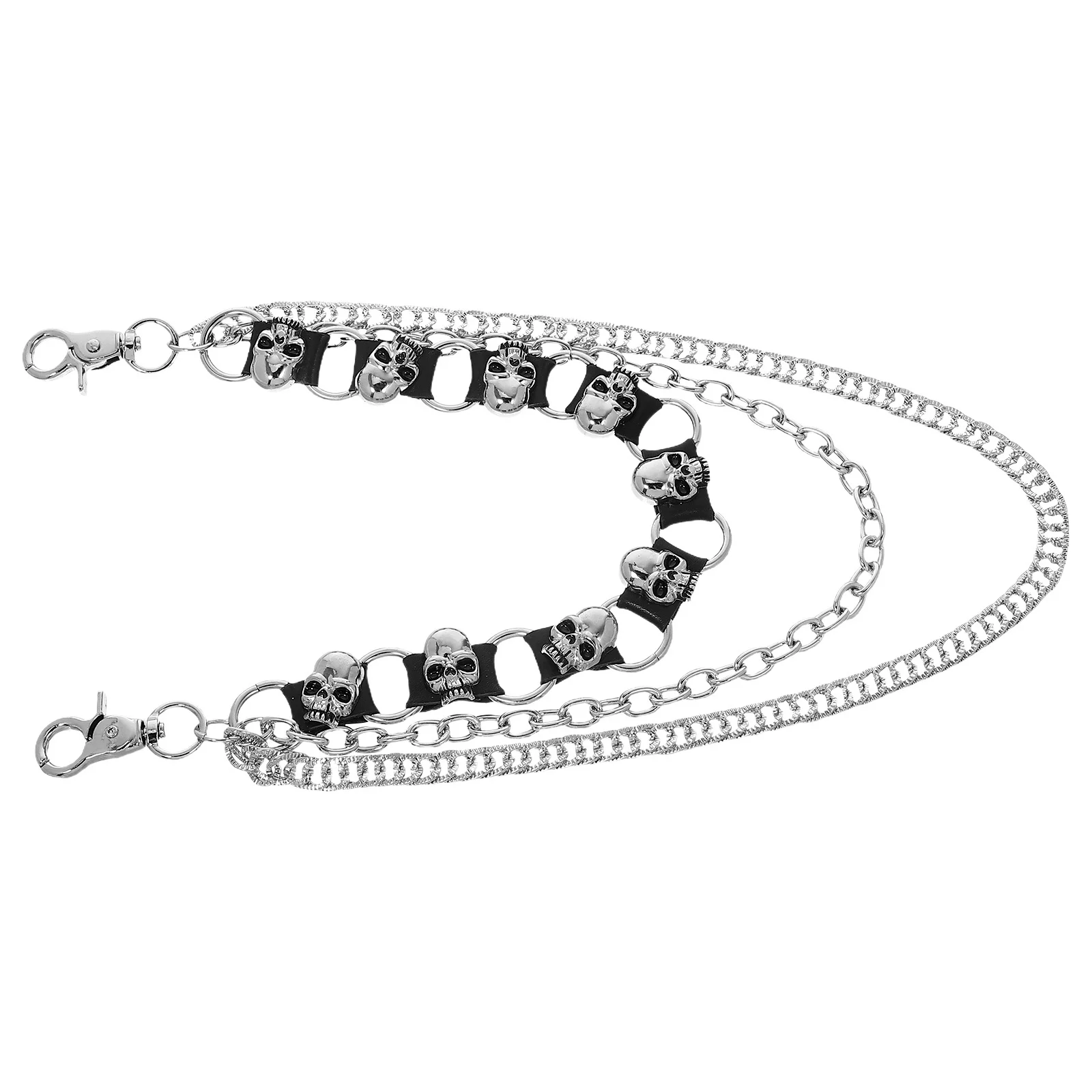 

Skull Jean Chain Punk Style Layered Metal Pants Chain for Men Women Rock Hip Hop Fashion Accessory Daily Wear Party Outfit