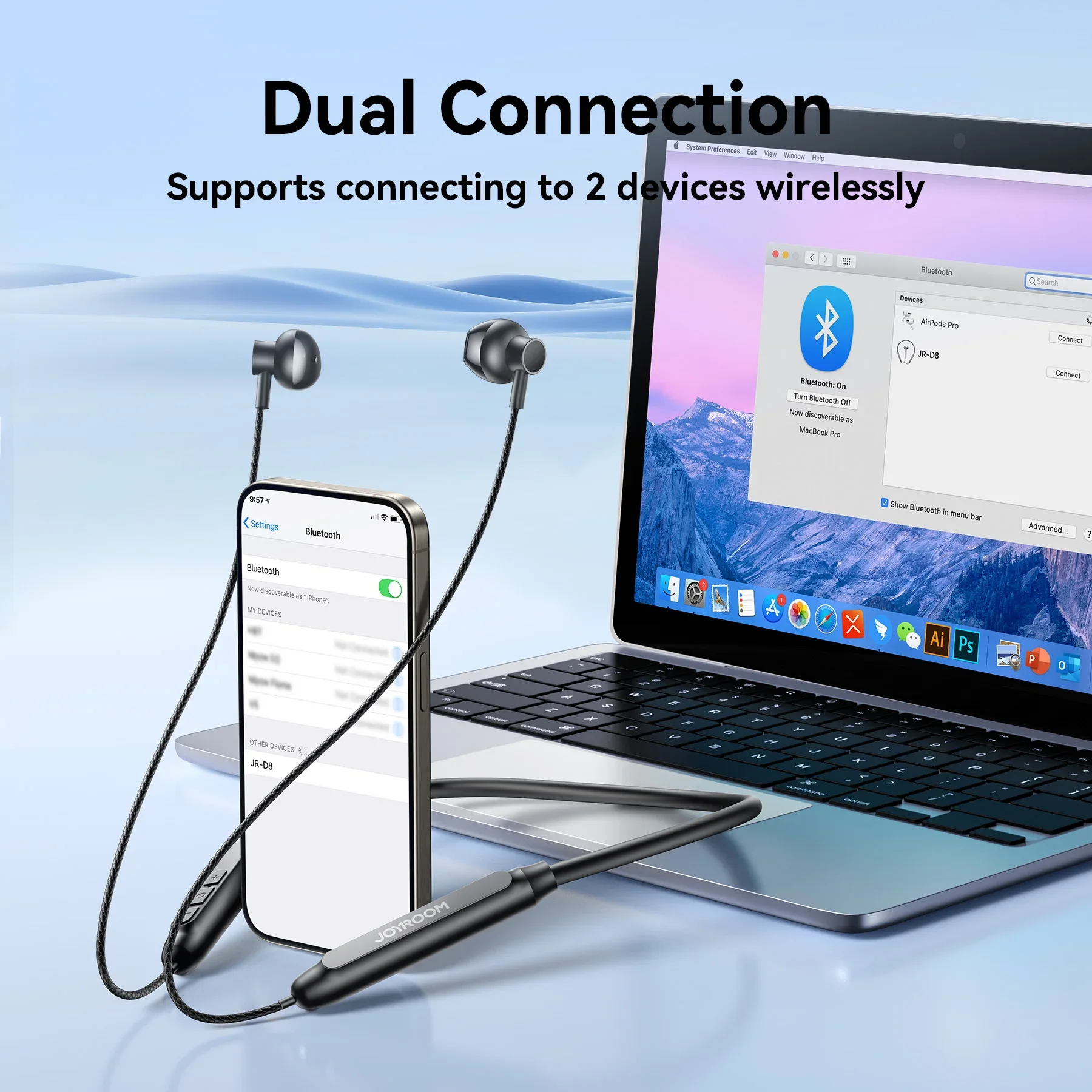 Bluetooth-наушники Joyroom, беспроводные наушники, магнитные спортивные наушники с шейным ремешком, подвесные наушники, беспроводная Bluetooth-гарнитура с микрофоном