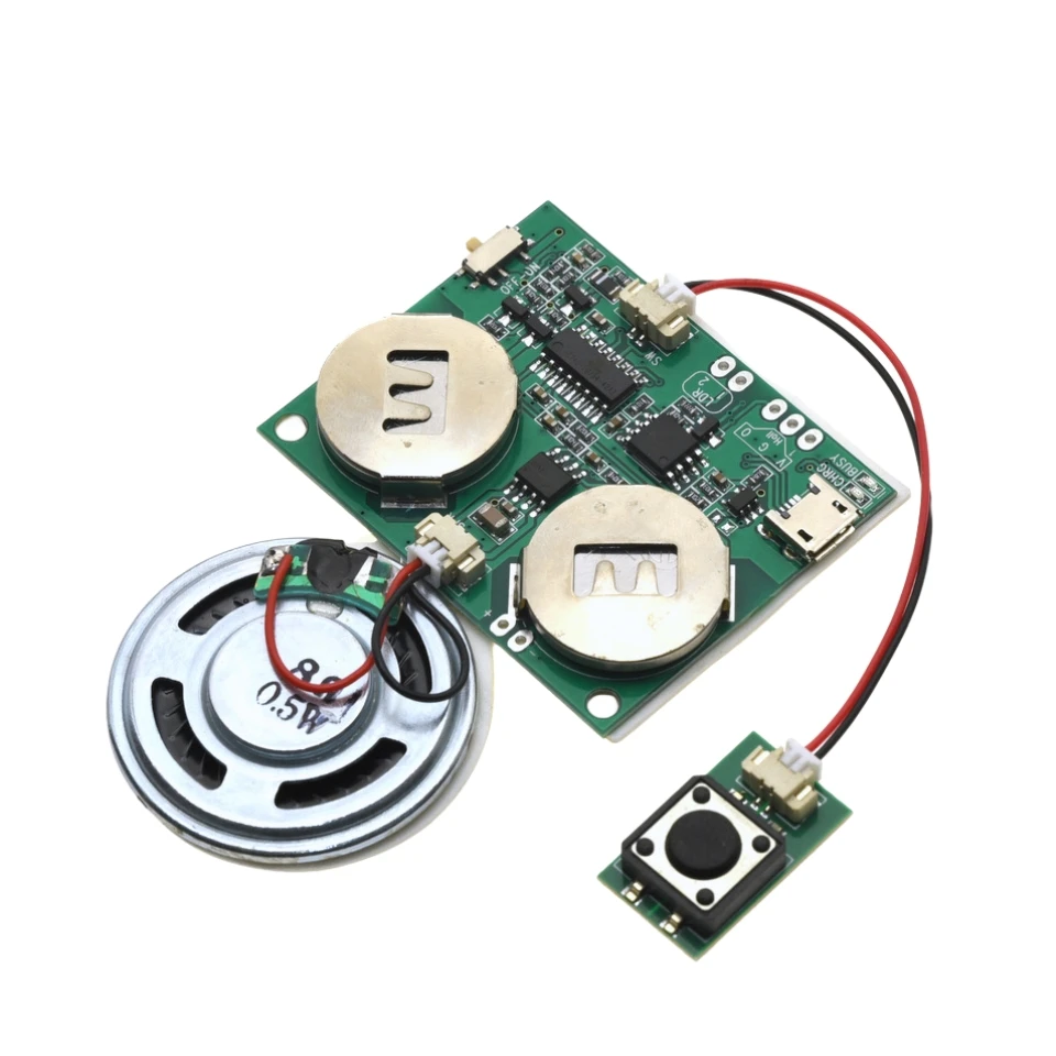 Módulo de sonido grabable, Chip de sonido programable para tarjeta de felicitación, placa de voz de carga USB para regalos creativos