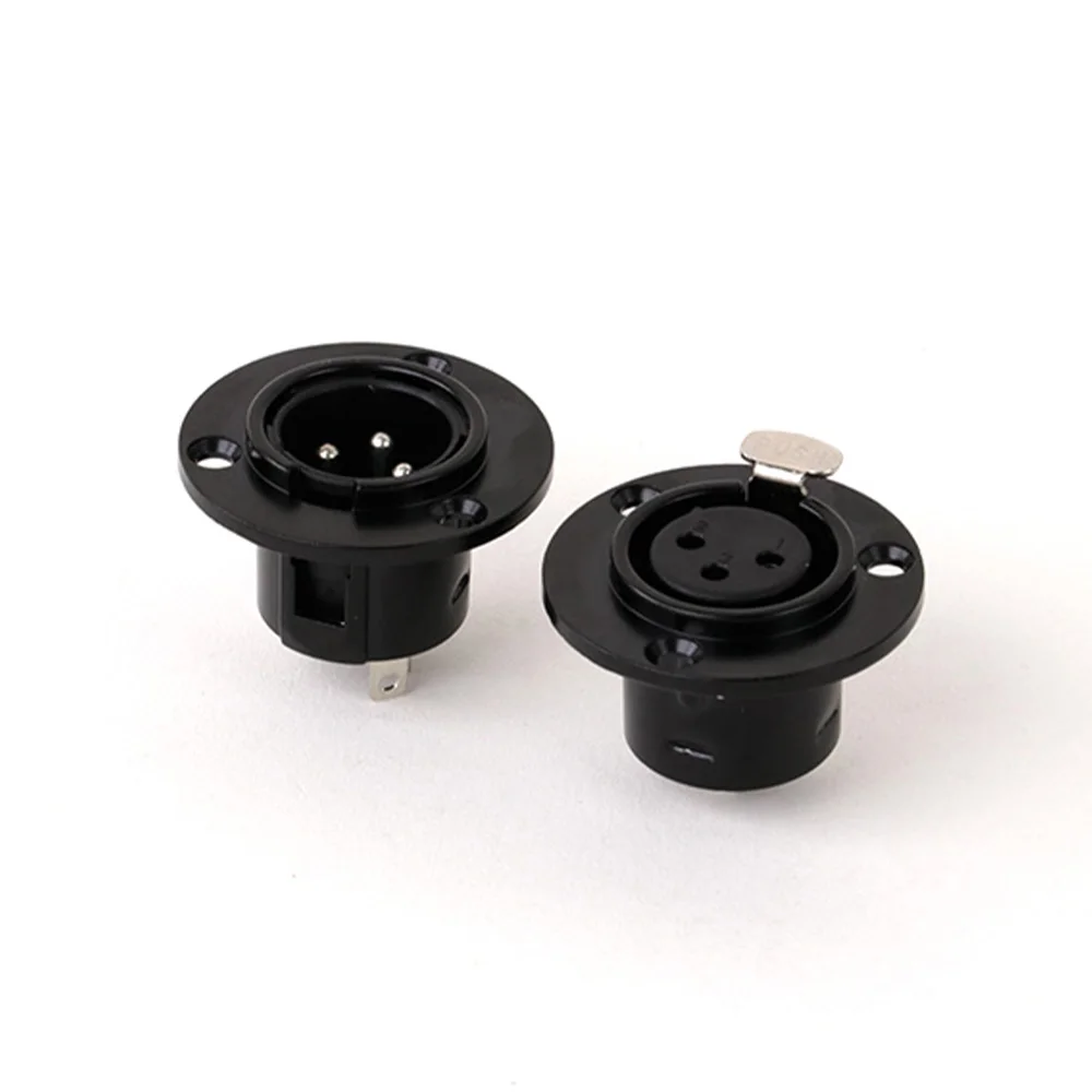 10pcs Round 3/4/5 Pins XLR Male/Female Panel Mount Socket Chassis Audio Jack Microphone MIC Cable Terminal Wire Connectors