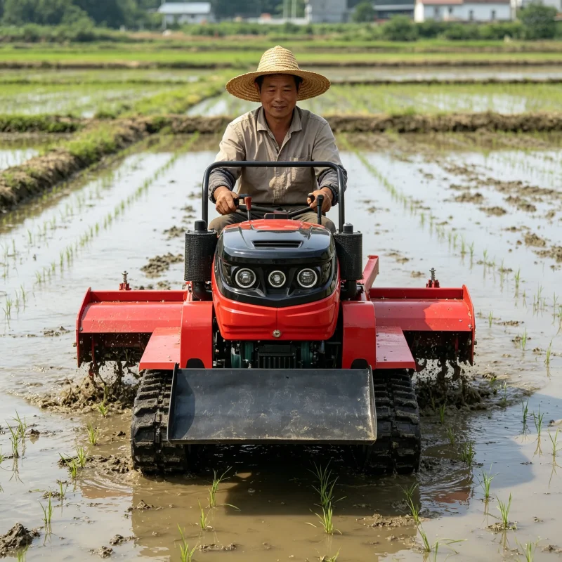 Vineyard Diesel Power Tiller Crawler Rotary Cultivator High Torque Narrow Row Weed Management Machine Supply