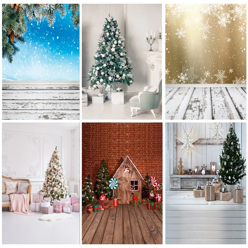 

SHENGYONGBAO Christmas Theme Photography Background Snowman Christmas tree Backdrops For Photo Studio Props ZLSY-58
