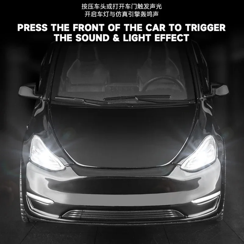 New Energy Model Y Diecast 1:32 Alloy Model Car Miniature Simulation Metal Vehicle Collect Christmas Gift Boys Toy