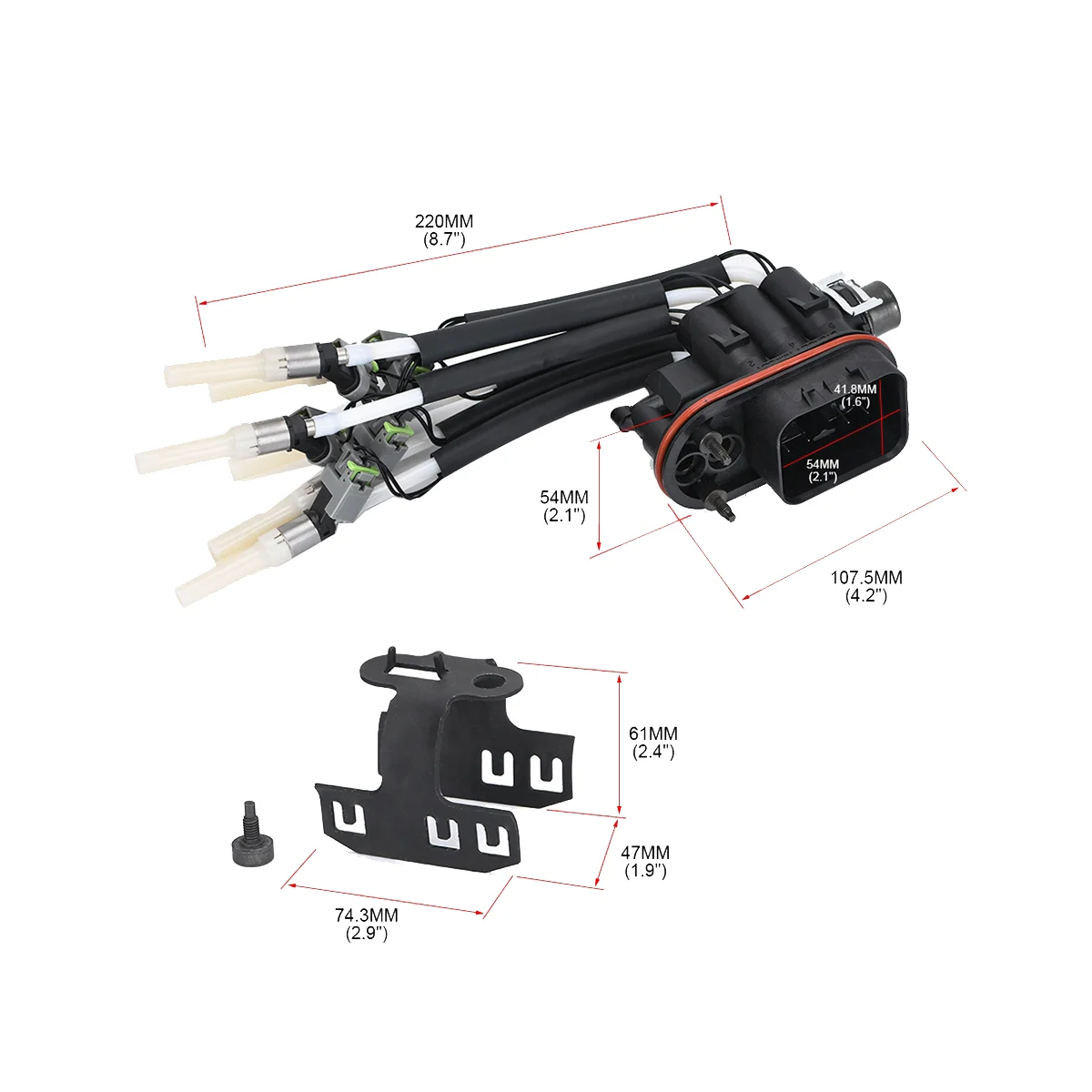 Fuel Injector with Bracket for Chevrolet Express Silverado 1500 GMC Sierra Savana 1500 4.3L V6 Replaces 17113673 FJ503