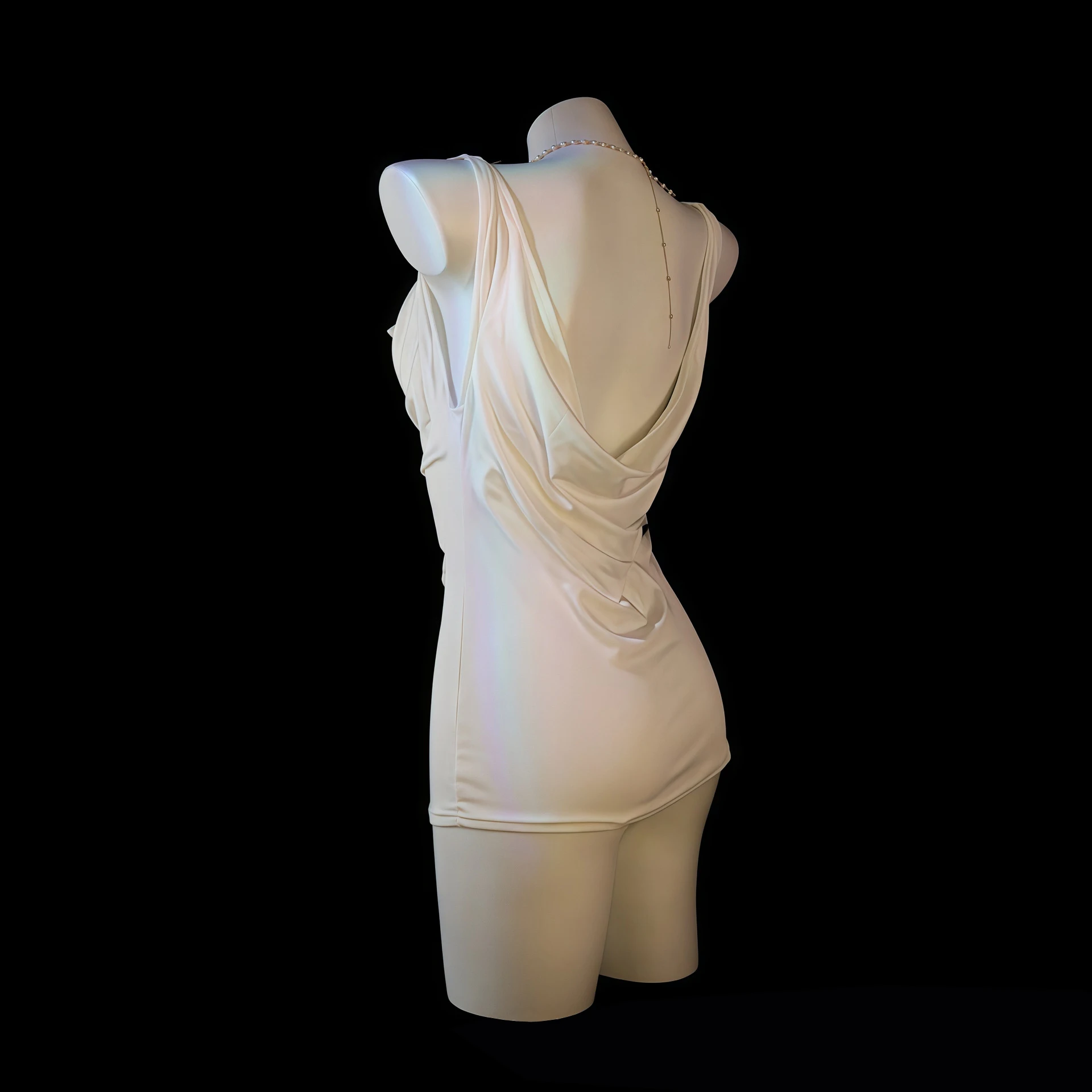 Sexy Pure Desire Swinging Neck Bodycon Dress Charming Sexy Nightwear Wrap Hip Backless Sleeveless Dress Elegant For Women