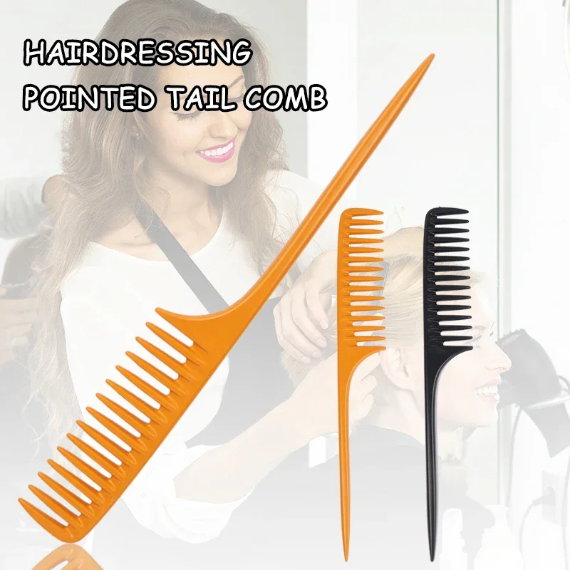 Mäusezchwanzkamm mit dünnem Griff, breitzinkiger Kamm, geeignet für alle Haartypen, für Salon- und Heimgebrauch als Haaraccessoire