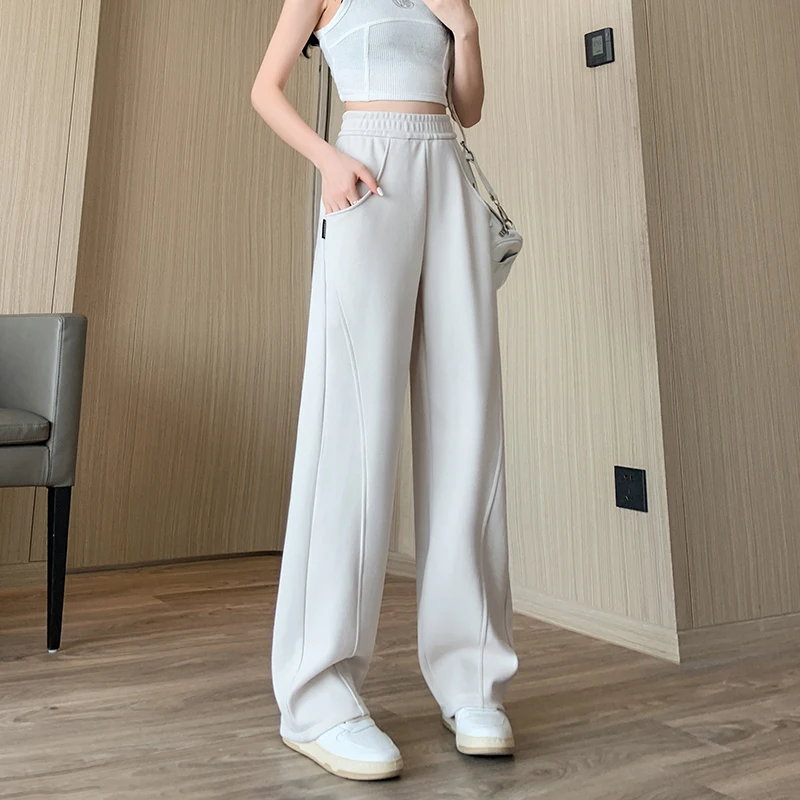 

Women'S Autumn Winter New Loose Casual Sports Pants Korean Version High Waist Fashion Versatile Dropped Wide Leg Trousers Lady