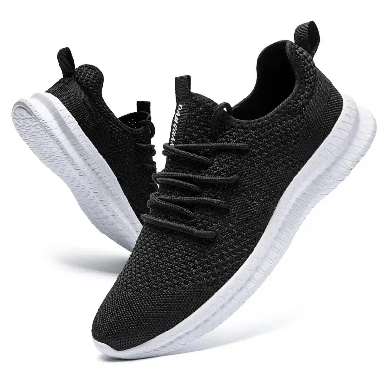 Fujeak Ultralight Breathable Mesh Sneakers for Men Non-slip Casual Running Shoes Fashion Classic Solid Colour Shoes Plus Size 46