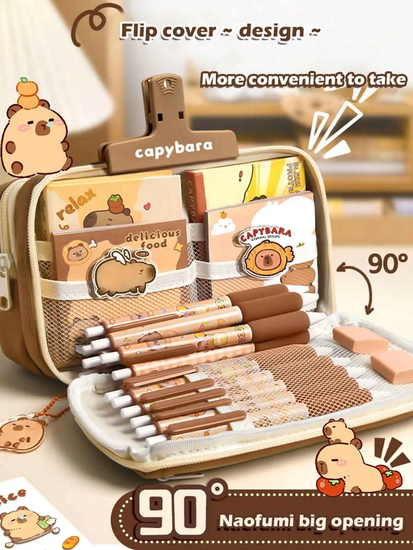 1 шт., большой вместительный пенал с откидной крышкой, канцелярские принадлежности, сумка-карандаш, простая сумка для хранения канцелярских принадлежностей, школьные канцелярские принадлежности