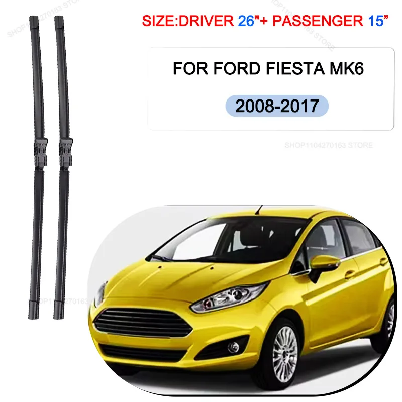 

Windshield Windscreen Wiper Blades For Ford Fiesta MK6 Front Window Wiper 2008 2009 2010 2011 2012 2013 2014 2015 2016 17