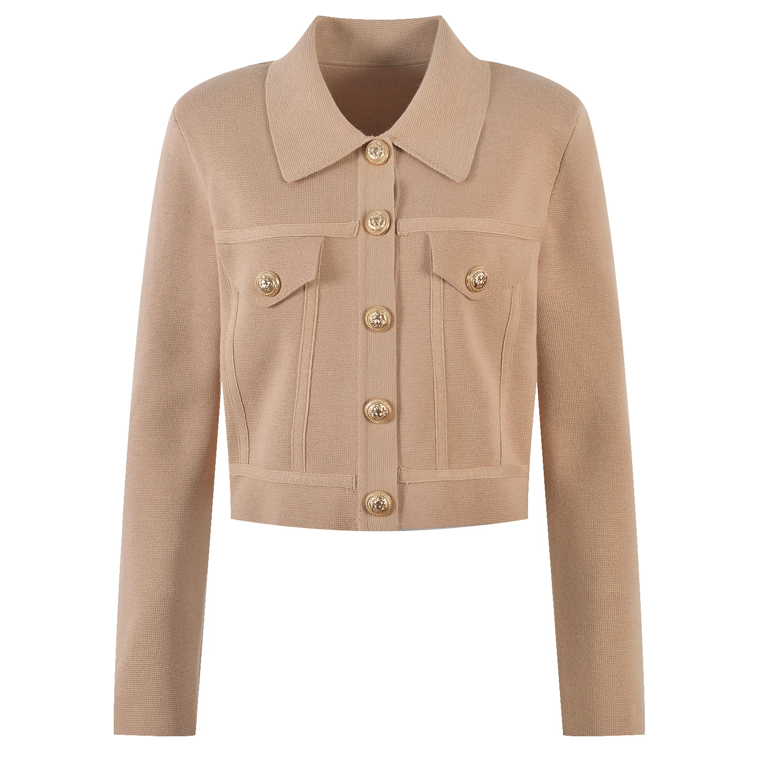 

High-End Parisian Sle Gold Bule Retro Casual Women's Knitted Cardigan ort Top Button-Up Outerwear Casual Sle Bla