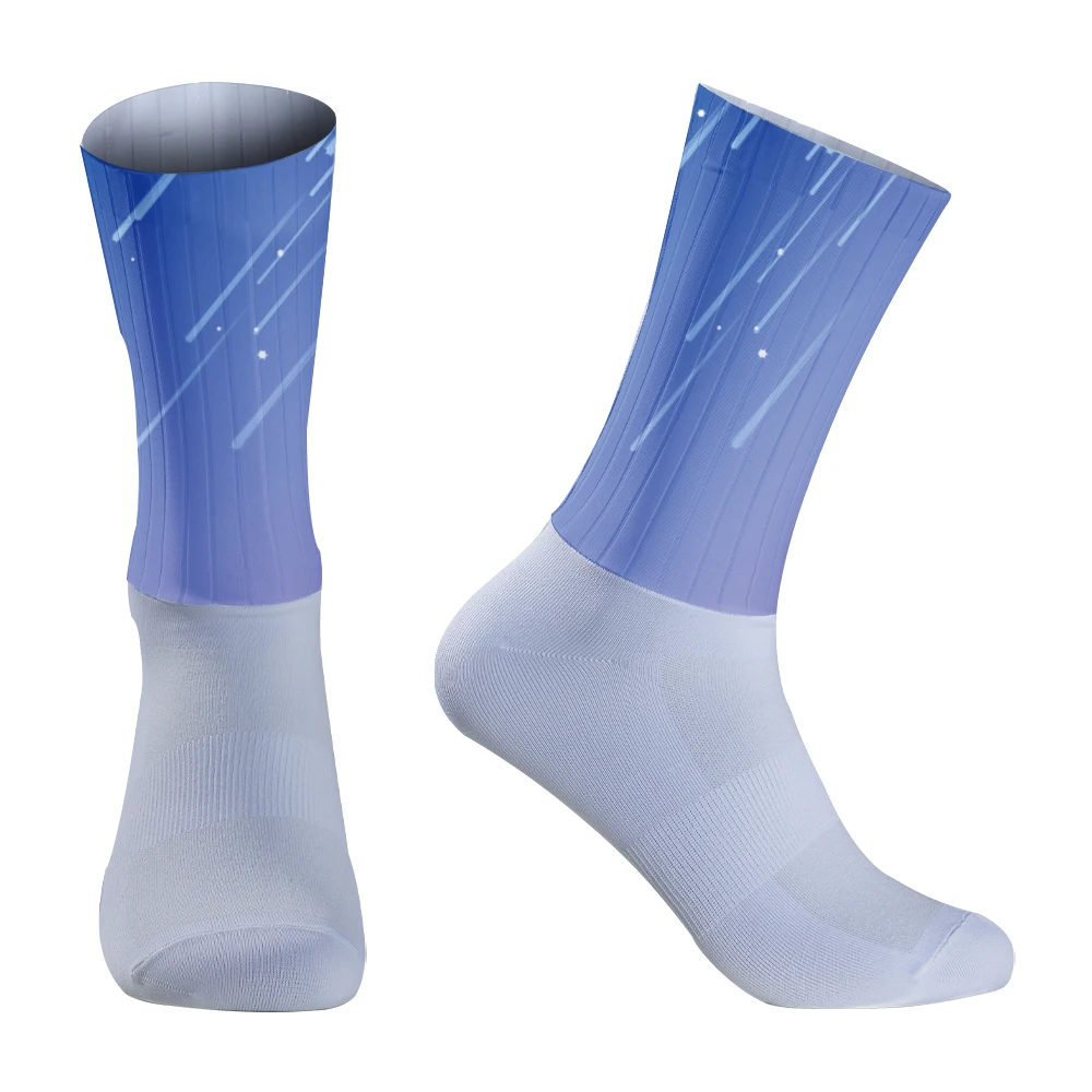 Meias de silicone antiderrapante para homens, meias ciclismo, corrida esportiva de bicicleta, novos calcetines, 2024