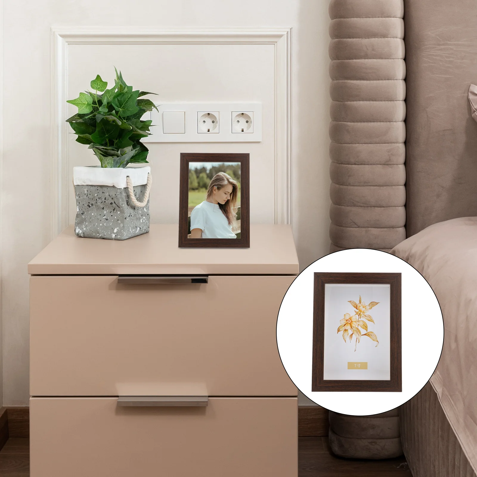 

8 Inch Retro Decor Display Photo Frame Picture Dried Flower Glass Window Coffee Lovers