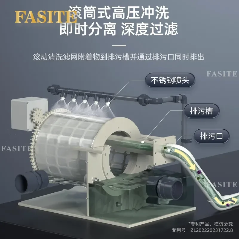 For 30T Household Fish Pond Floating Ball Timed Circulation Filtration Equipment Small Aquaculture Automatic Pollution