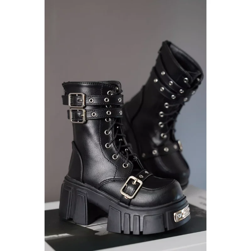 BJD 人形の靴 ID75 人形ファッション黒靴厚底トールブーツ人形アクセサリー DIY ギフト