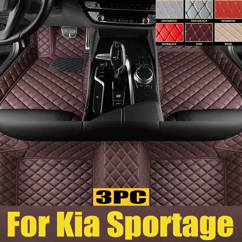 

Car Mats For Kia Sportage QL MK4 2017~2022 Carpet Anti Dirty Pad Luxury Leather Floor Mat Durable Rugs Full Set Car trunk mat