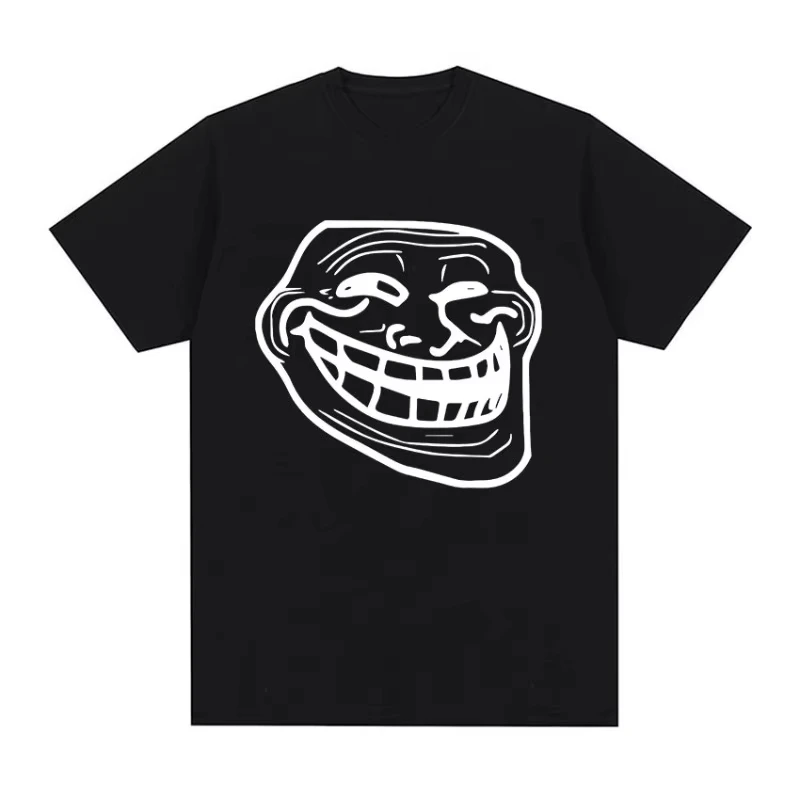 Troll Face Memes Angry Men Release Fun Meme T-shirts Women's Retro Fashion Harajuku T-shirts Cotton Retro Street Wear
