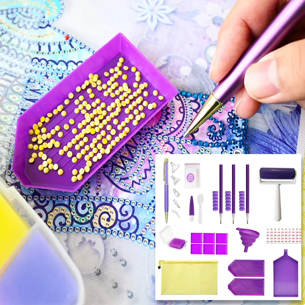 

Diamond Painting Accessories Pen Set with Sealer Tool Organizer Tray Drawing Pencil Furniture Box Rhinestones Novelty 2025