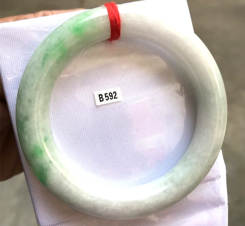 55mm Natural Ice Green Jadeite Jade Bracelet Burma Emerald Jade Bracelet Bangle