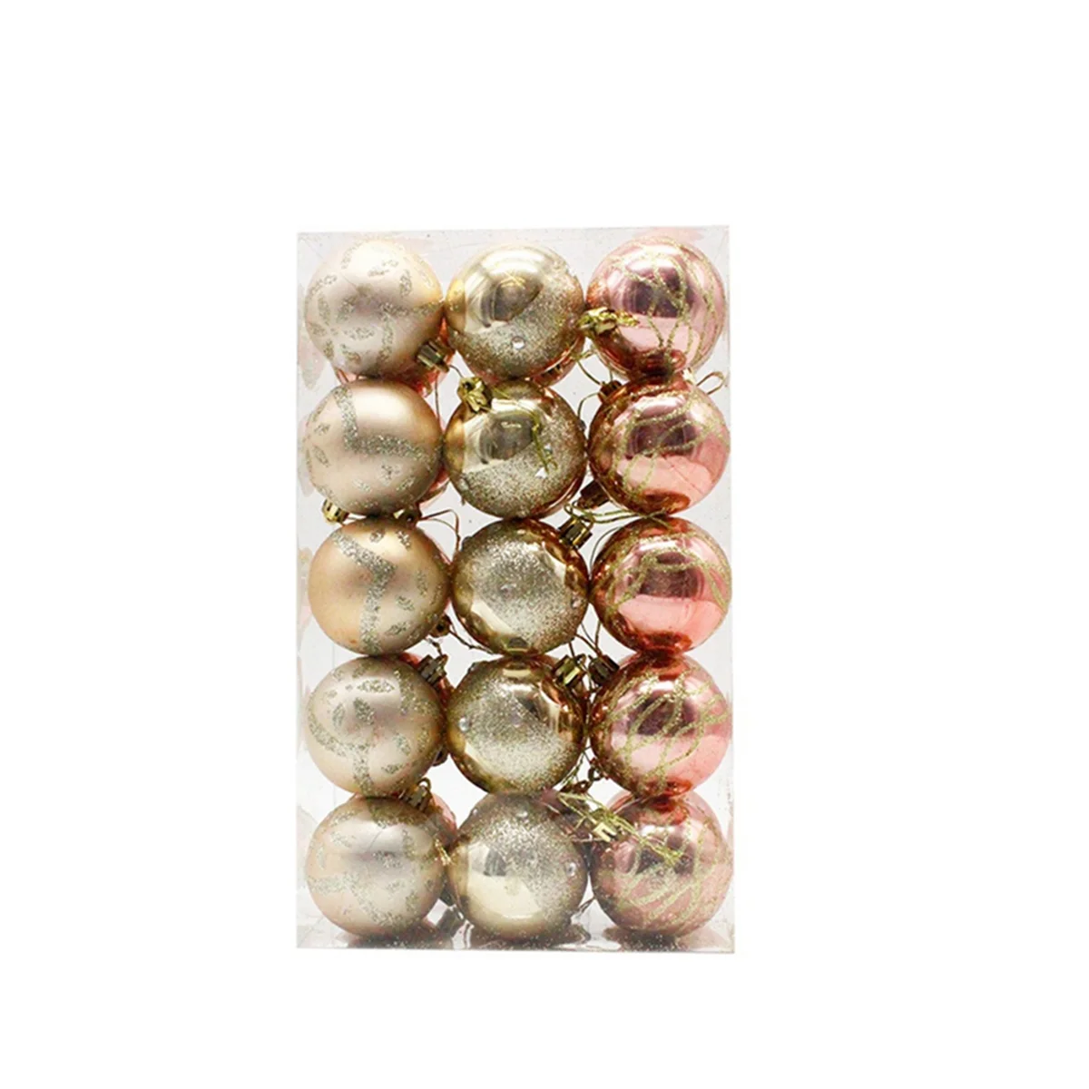 6cm 30 palline di natale palla luminosa Set di palline dipinte a mano decorazione per albero di natale secchio per palline