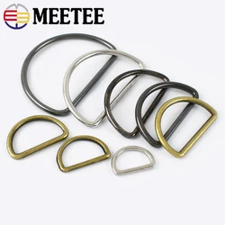 Meetee 30Pcs Metal D Ring Buckle 15-50mm Bag Strap Clasps Webbing belt buckle Adjuster Connector Hooks DIY Hardware Accessories