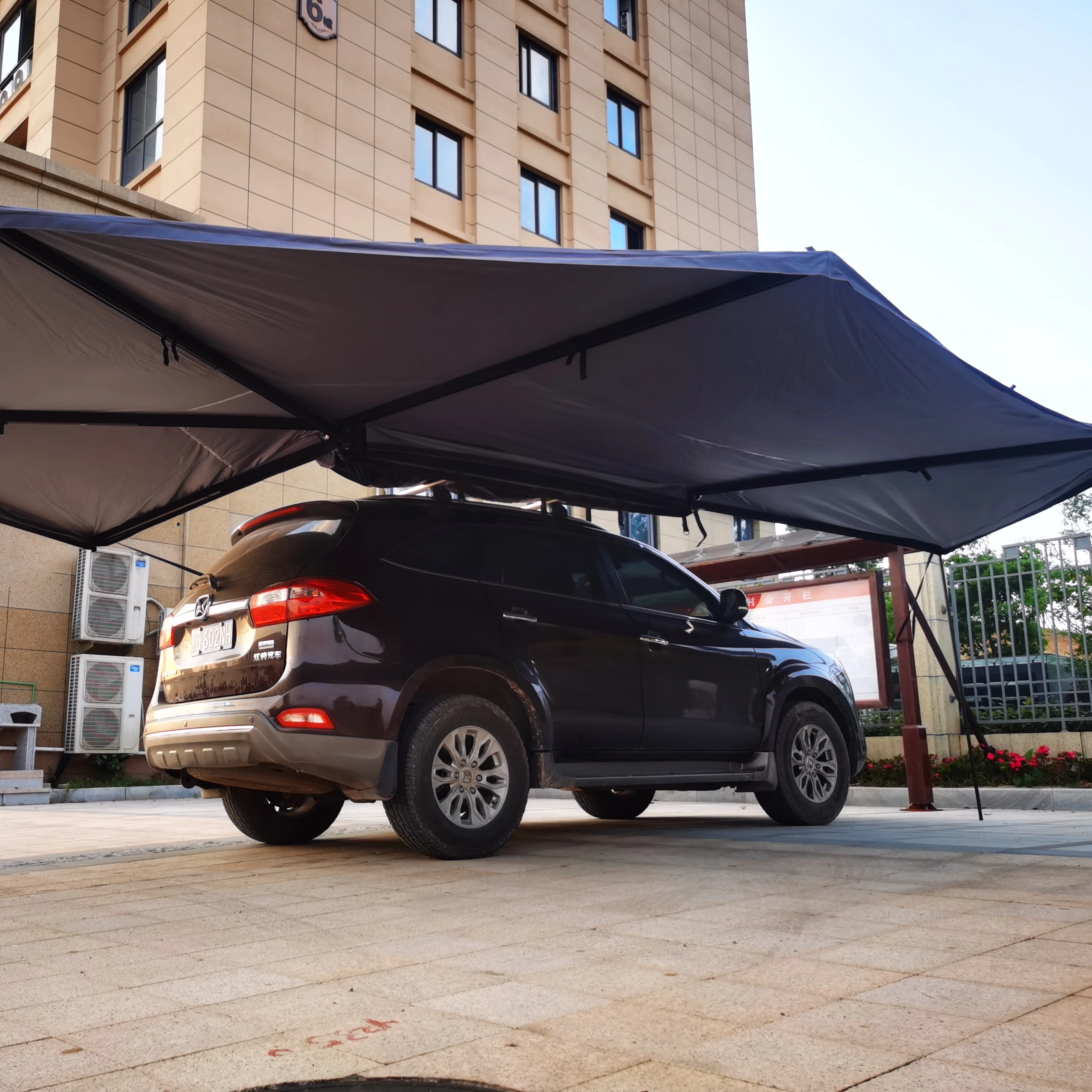 New Design Heavy Duty Car Side Awning 270 Degree Awning Free Standing Pole
