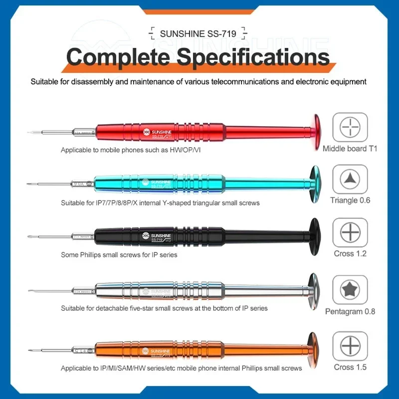 SUNSHINE SS-719 S2 extra hard screwdriver Precise Magnetic Screwdriver for Mobile Phone Repair Screwdrivers Maintenance Tools