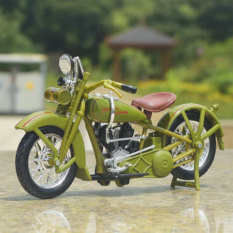 Maisto 1:18 Harley Davidson 1928 JDH Twin Cam Olive Alloy Cruiser Motorcycle Model Classic Racing Motorcycle Model Kids Toy Gift