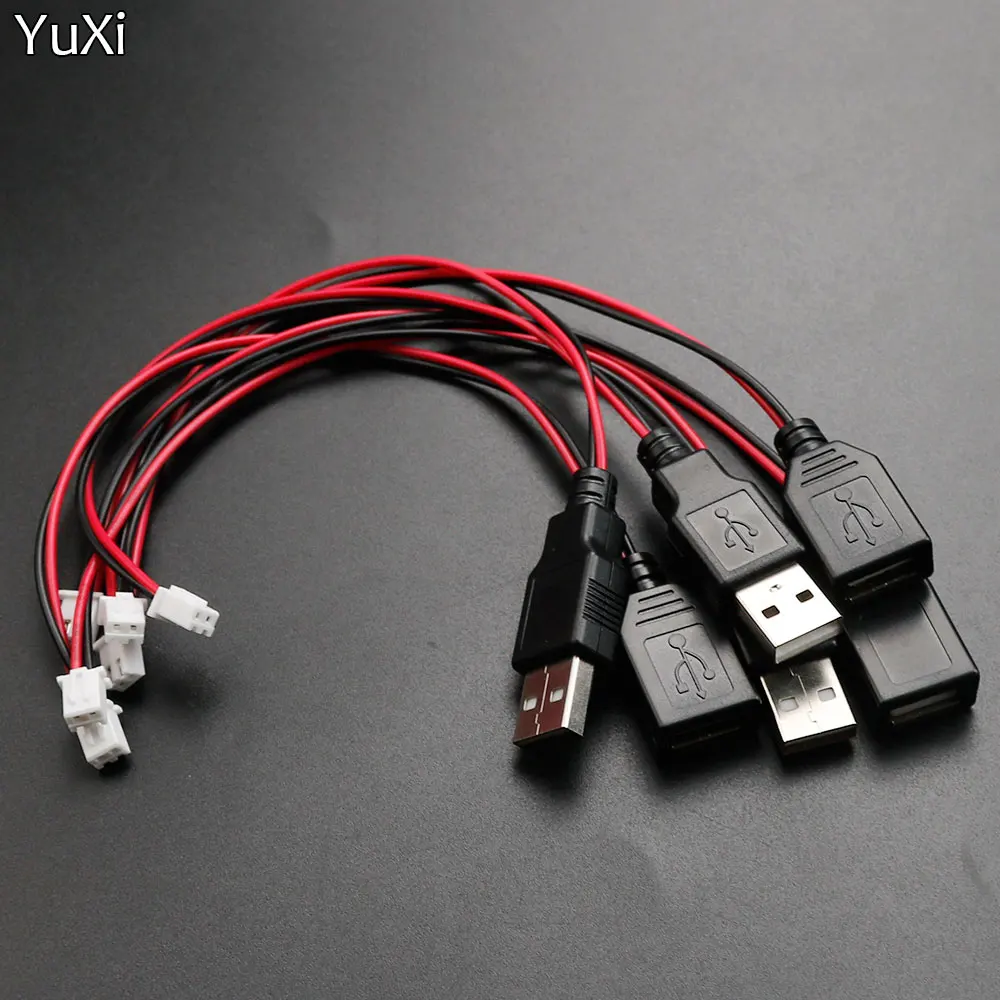 

10Pcs USB Power Supply Cable 2 Pin USB 2.0 to XH2.54 Female male wire Jack Charger Charging Cord Extension Connector DIY