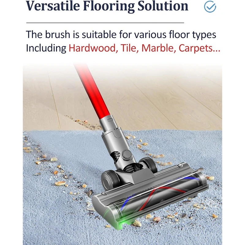 

Y21A Electric Floor Brush Head for Dyson V6 DC58 DC59 DC62 DC72 Vacuums Attachment with LED Dust Lights for Floor Cleaner