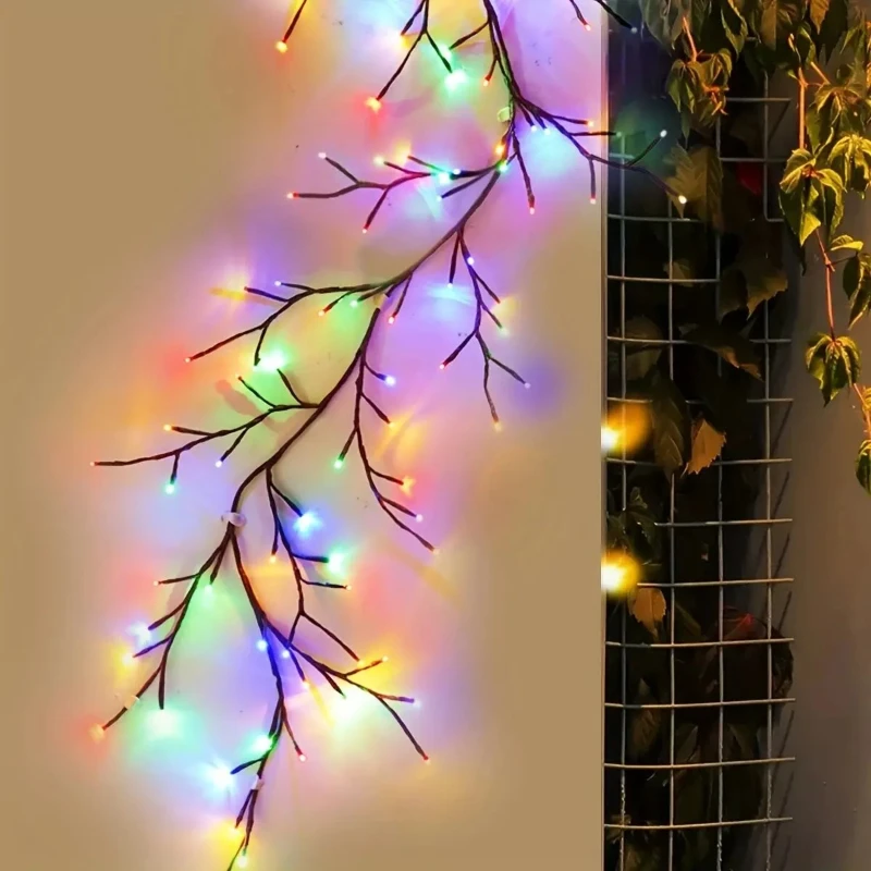 1PC Christmas String Light 96LEDS Bendable Willow Vine Lights 8 Modes Rattan Tree Decor Light for Wall Bedroom Indoor Outdoor image 4