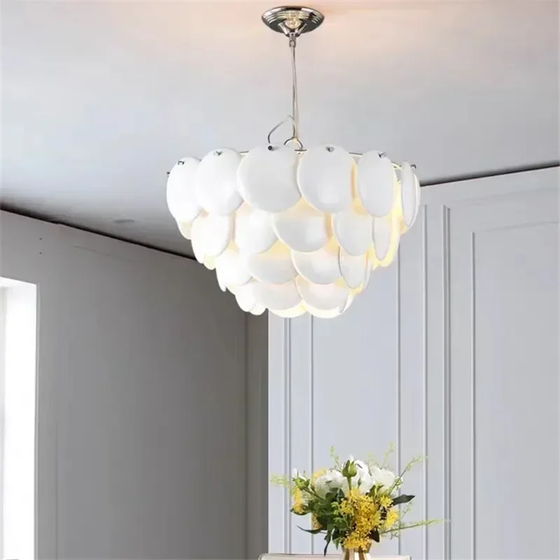 Pembridge chandelier Modern white Ceramics hanging lamp Home Decor Glass Light for Dining Room Bedroom kitchen island lights