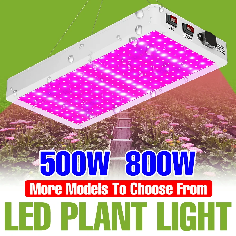 

Светодиодная лампа для выращивания растений 800 Вт, полный спектр, для гидропоники, УФ/ИК, для теплиц, суккулентов, рассады, овощей, дополнительное освещение