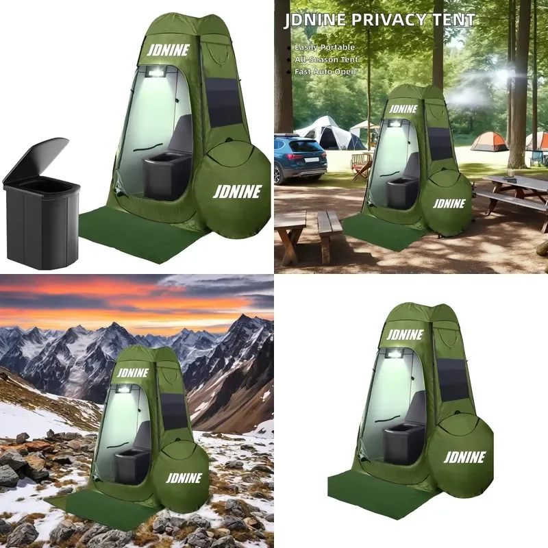 Lightweight Waterproof 1000-1500mm Double Layer Four-season Polyester Pop-Up Privacy Tent Outdoor Camping Folding Shower