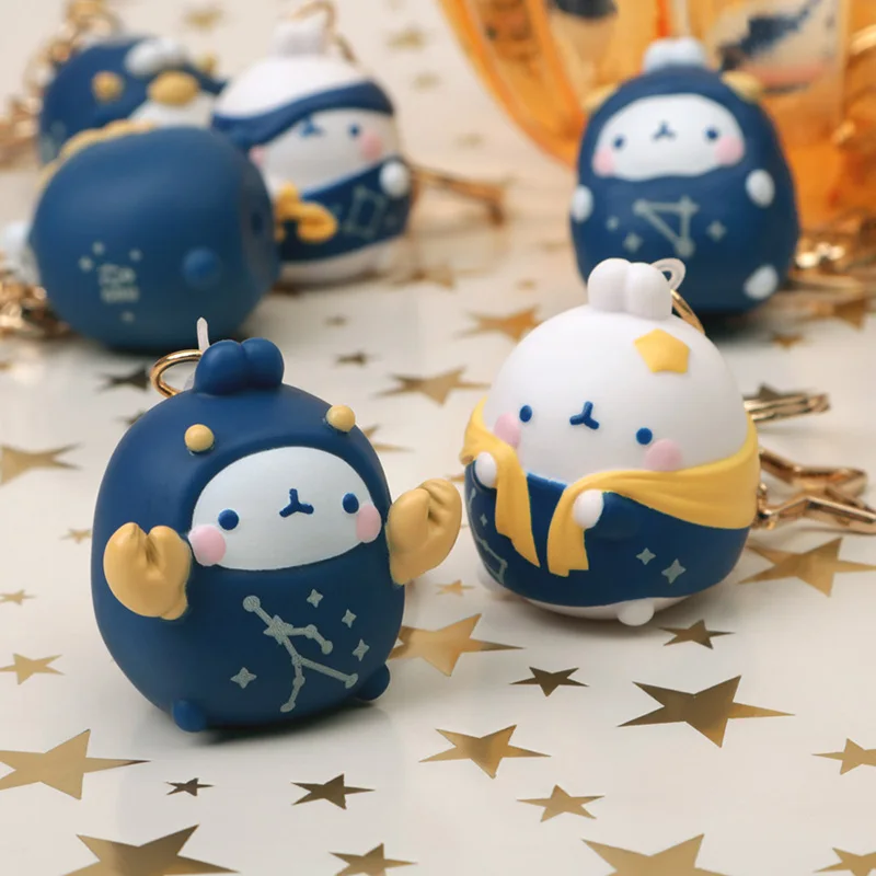 12CM Cute Fluffy Constellation Keychain Lovely Keychain Ladies Bag Toy Doll Hangings Cute Student Backpack Keychain