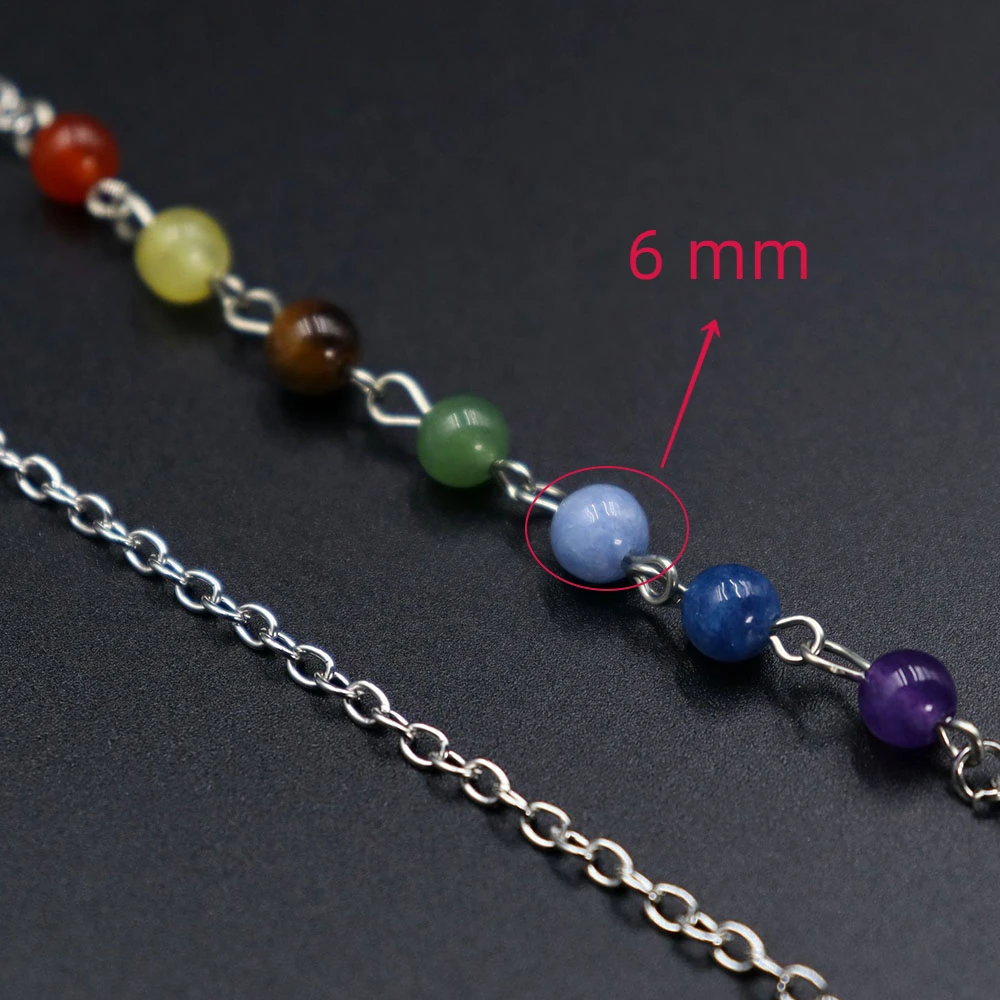 7 Chakra Crystal Beads Pendulum Natural Stone Reiki Healing Spiritual Pendule Chain Divination Praying Wicca Jewelry Accessories