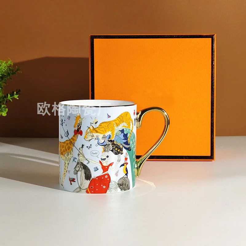 

Large Capacity Bone China Mug European Style Afternoon Tea Cup Water Cup for Home and Office Use Hot Sell