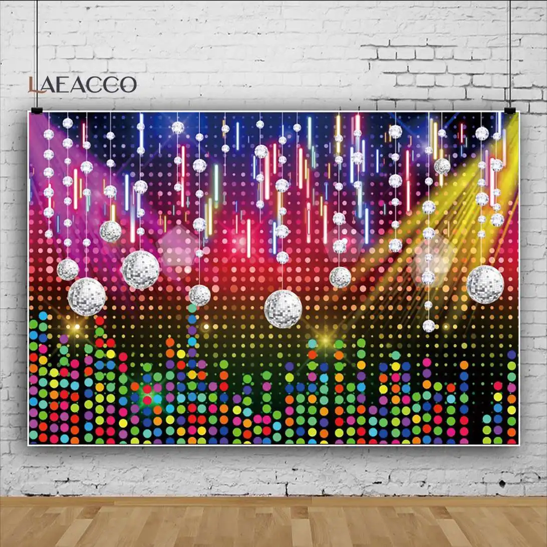 Glitter Birthday Backdrop Disco Theme Newborn Kids Portrait Photo Background Sliver Bokeh Hip Hop Stage Background Photocall