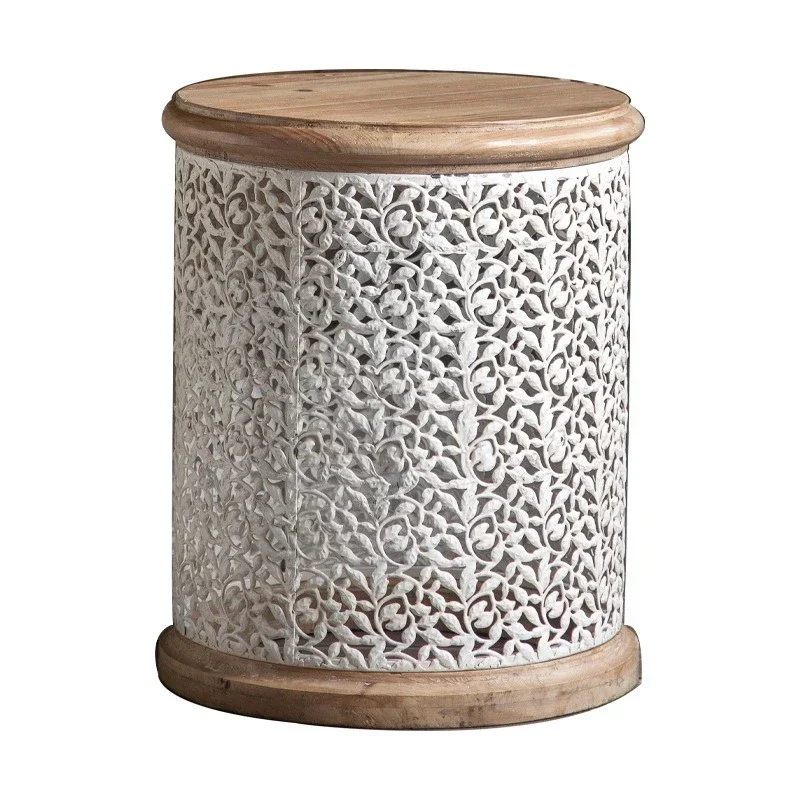 Американский сельский полый резной небольшой журнальный столик, гостиная, диван, уголок для прихожей в семье, спальня в стиле ретро, прикроватная тумбочка