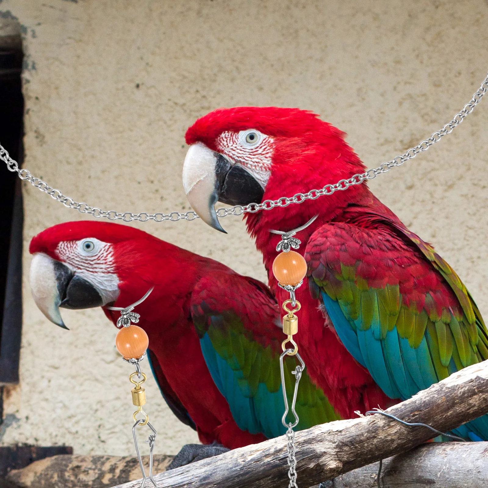 

Collar 30cm Stainless Steel Parrot Neck Bird Harness Chain Ring Harness Training Supplies R om Color Pet Bird Flying