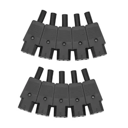 10PCS IEC 320 C13 Female Plug Adapter 3pin Socket Power Cord Rewirable Connector