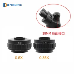 0.35X 0.5X C-Mount Lens adattatore per fotocamera HDMI per Simul Focal trinoculare Stereo Microscope HDMI VGA obiettivo adattatore per videocamera