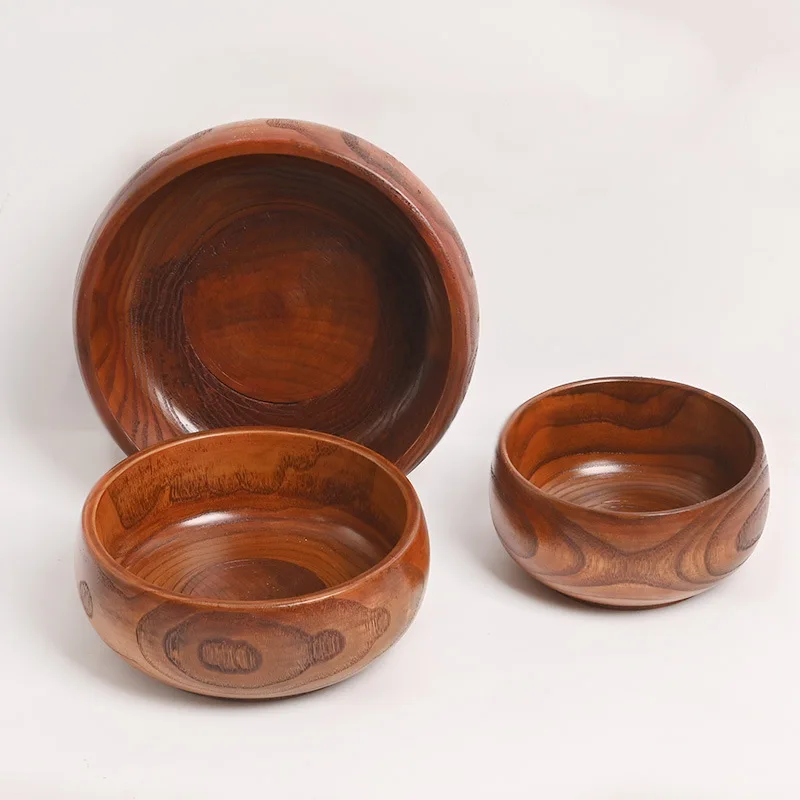 High Quality Camphor Wood Soup Bowl Fashion Natural Healthy Wooden Rice Bowl Food Fruit Dish