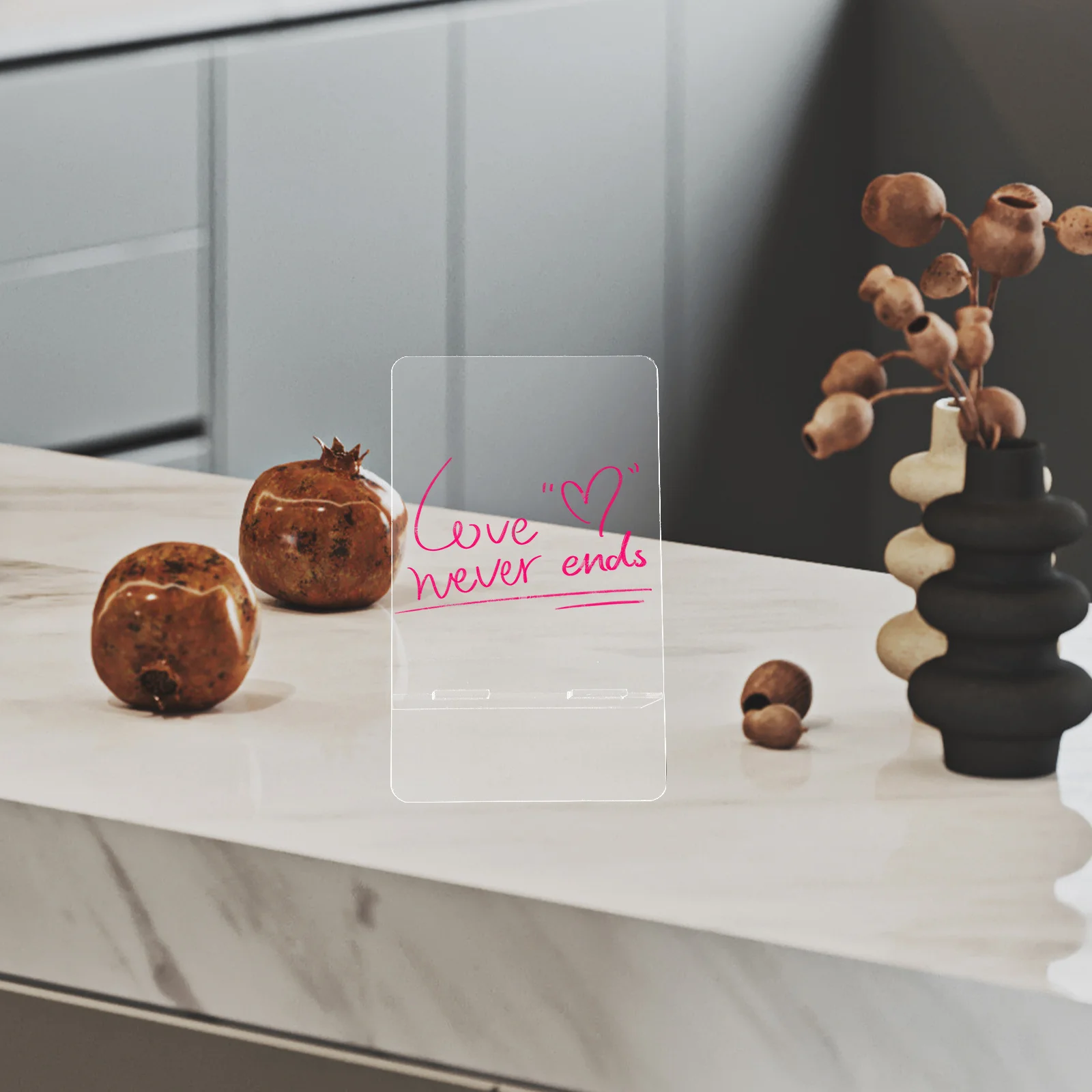 3 قطع من لوحات كتابة مذكرة أكريليك، لوحات رسائل شفافة لسطح المكتب، لوحة ملاحظات شفافة قابلة للمسح للاستخدام في المكاتب المنزلية