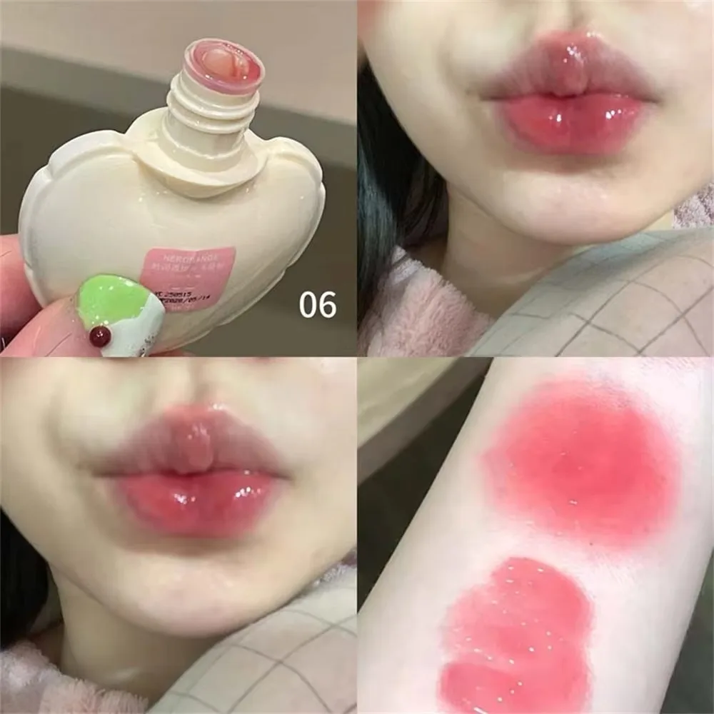 ลิปสติก 2-in-1 รูปทรงหัวใจ ลิปสติกเนื้อฉ่ำวาวแบบกระจก ไม่เหนียวเหนอะหนะ สีชมพูทิวลิป ใช้ได้ทั้งทาปากและแก้ม