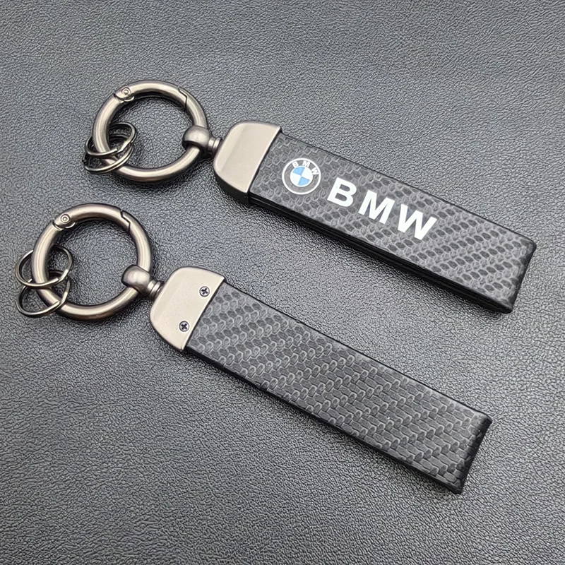 Carbon Leather Key Ring Logo Car Keychain For BMW E39 E46 E60 E90 E91 E92 F20 F30 F10 F15 F16 E87 X1 X2 X3 X4 X5 X6 X7 Keychain