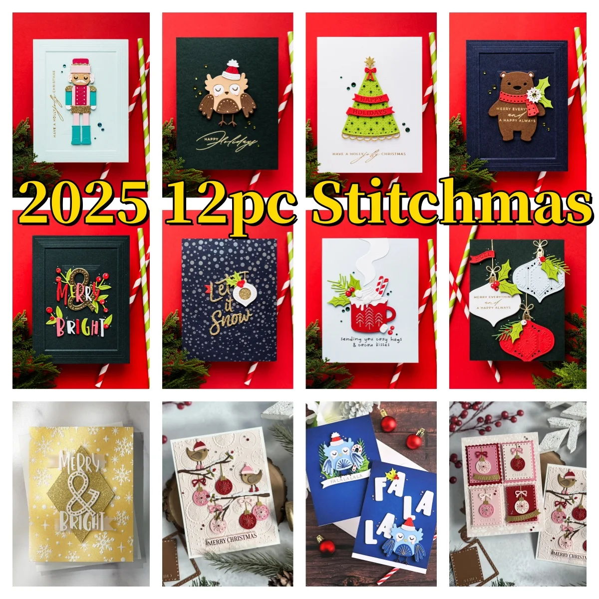 

2025 Christmas Soldier Bear Tree Bird Decoration New Metal Cutting Dies for DIY Scrapbook Card Album Craft Template Supplies