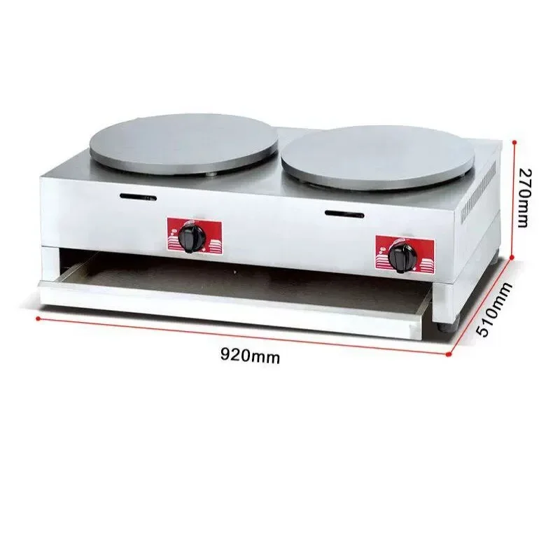 Single Head Adjustable Temp Electric Crepe Maker Non-Stick Round Plate Stainless Steel Commercial Pancake Griddle